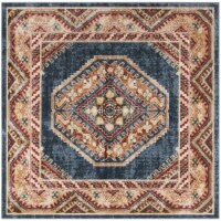 Safavieh BIJ647B-7SQ Bijar Power Loomed Square Area Rug, Royal & Rust - 6 ft.-7 in. x 6 ft.-7