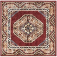 Safavieh BIJ647R-7SQ Bijar Power Loomed Square Area Rug, Red & Rust - 6 ft.-7 in. x 6 ft.-7 i