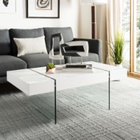 SAFAVIEH Jacob Rectangular Glass Leg Modern Coffee Table White / Glass