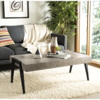 SAFAVIEH Cameron Rectangular Mid-Century Modern Coffee Table Light Grey / Black