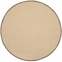 Safavieh NF141C-4R 4 x 4 ft. Natural Fiber Power Loomed Rug, Round - Maize & Brown