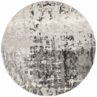 Safavieh RET2139-7980-8R 8 x 8 ft. Retro Power Loomed Round Area Rug, Light Grey & Grey