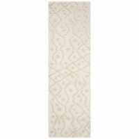 Safavieh SPG511D-28 2 ft.-3 in. x 8 ft. Sparta Shag Power Loomed Runner Area Rug, Ivory & Bei