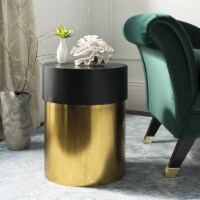 SAFAVIEH Solstice Round Side Table Black / Gold