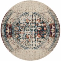 Safavieh MNC208M-3R Monaco Power Loomed Round Rug, Ivory & Blue - 3 x 3 ft.