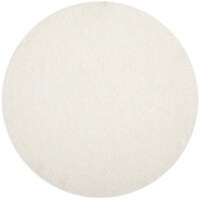Safavieh PSG800B-5R Polar Shag Power Loomed Round Rug, White - 5 ft.-1 in. x 5 ft.-1 in.
