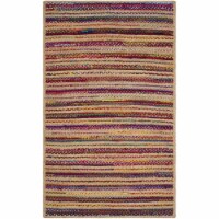 Safavieh CAP303A-4 Cape Cod Hand Woven Medium Rectangular Area Rug, Natural & Multicolor - 4