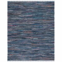 Safavieh RAR121C-1115 11 x 15 ft. Rag Hand Woven Rug, Large Rectangle - Ink & Multi Color