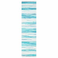 Safavieh RAR126D-29 2 ft. - 3 in. x 9 ft. Rag Hand Woven Runner Rug - Ivory & Green