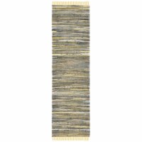 Safavieh RAR127H-210 2 ft. - 3 in. x 10 ft. Rag Hand Woven Runner Rug - Yellow & Multi Color