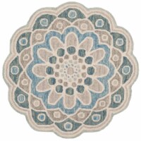 SAFAVIEH Novelty NOV101A Handmade Grey / Blue Rug 3' round