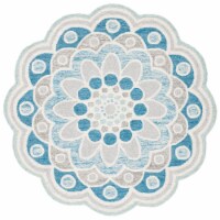 SAFAVIEH Novelty NOV101A Handmade Grey / Blue Rug 4 X 4 Round