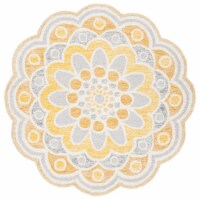 SAFAVIEH Novelty NOV101B Handmade Grey / Gold Rug 4' round
