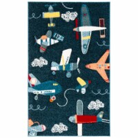 SAFAVIEH Carousel Kids Collection CRK167N Navy/Ivory Rug 3'-3  X 5'-3