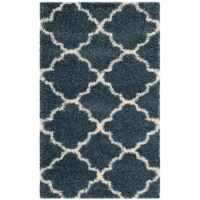 Safavieh SGH282L-2 Sgh-Hudson Shag Power Loomed Accent Rug, Slate Blue & Ivory - 2 x 3 ft.