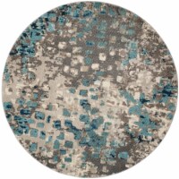Safavieh MNC225E-3R Monaco Power Loomed Round Rug, Grey & Light Blue - 3 x 3 ft.