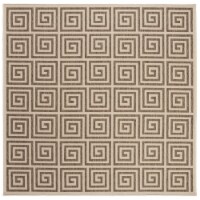 Safavieh LND129D-6SQ 6 ft. 7 in. x 6 ft. 7 in. Linden 100 Rustic Square Area Rug, Beige & Cre