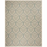Safavieh LND135K-9 9 x 12 ft. Linden 100 Coastal Large Rectangular Area Rug, Aqua & Cream