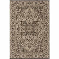 SAFAVIEH Outdoor LND139U Linden Collection Creme / Brown Rug 5' 3 x 7' 6