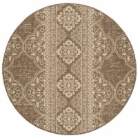 Safavieh LND174A-6R 6 ft. 7 in. x 6 ft. 7 in. Linden 100 Bohemian Round Area Rug, Cream & Bei