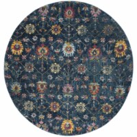 Safavieh MER107N Merlot 100 Navy / Multi grey ivory / dark grey 6'-7 x 6'-7 round
