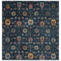 Safavieh MER107N Merlot 100 Navy / Multi grey ivory / dark grey 6'-7 x 6'-7 square