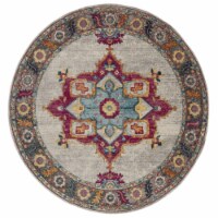 Safavieh MER108A-7R 6 ft. 7 in. x 6 ft. 7 in. Round Merlot 100 Traditional Area Rug - Cream &