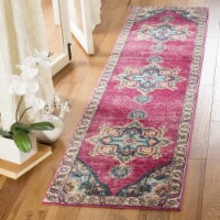 SAFAVIEH Merlot Collection MER108R Fuchsia / Multi Rug 2'X8'