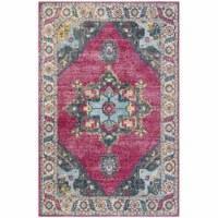 SAFAVIEH Merlot Collection MER108R Fuchsia / Multi Rug 5'-1 X7'-6