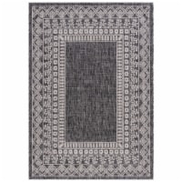 Safavieh CY8484-36621-5 GlobalCourtyard Easy-Care Indoor & Outdoor Rectangle Rug, Black & Bei