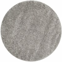 Safavieh SG151-7575-5R 5 ft. 3 in. x 5 ft. 3 in. Contemporary Shag Power Loom Area Rug, Silve