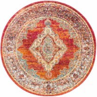SAFAVIEH Crystal CRS500A Orange / Light Blue Rug 5' round