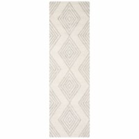 Safavieh BLM111A-28 2 x 8 ft. x 3 in. Contemporary Blossom Hand Tufted Area Rug, Ivory & Silv