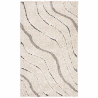 Safavieh SG472-1160-3 3 ft. 3 in. x 5 ft. 3 in. Contemporary Shag Power Loomed Area Rug, Crea