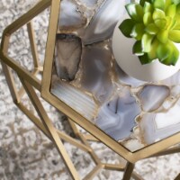 SAFAVIEH Ava Geometric Accent Table Multi / Gold
