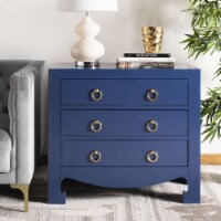 SAFAVIEH Dion 3-Drawer Chest Lapis Blue / Gold