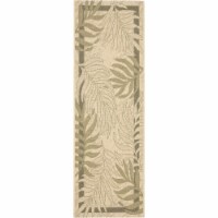 SAFAVIEH Outdoor CY7836-14A5 Courtyard Cream / Green Rug 2' 3  x 12'