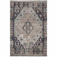 SAFAVIEH Outdoor MTG236K Montage Collection Blue / Grey Rug 4' x 6'