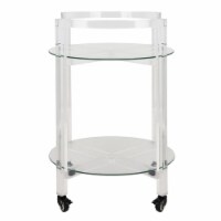 Safavieh SFV3104A Jules 2 Tier Acrylic Bar Cart, Clear