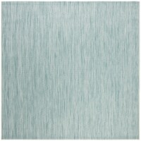 SAFAVIEH Outdoor BHS218J Beach House Collection Aqua Rug 6-7 X 6-7 Square