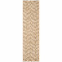 Safavieh NF264A-212 2 x 12 ft. x 3 in. RusticNatural Fiber Hand Woven Area Rug, Ivory & Natur