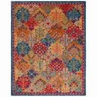 Safavieh APN514M-8 8 x 10 ft. Aspen Collection Global Rectangle Hand Tufted Rug, Blue & Orang