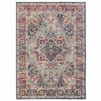 SAFAVIEH Merlot Collection MER310N Navy / Aqua Rug 5' x 7'