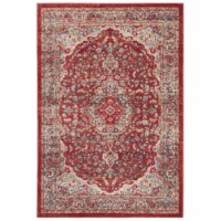 SAFAVIEH Merlot Collection MER311Q Red / Aqua Rug 5' x 7'