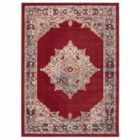 SAFAVIEH Merlot Collection MER312Q Red / Aqua Rug 5' x 7'