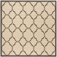 SAFAVIEH Indoor Outdoor BHS125U Beach House Creme / Brown Rug 6' 7 square