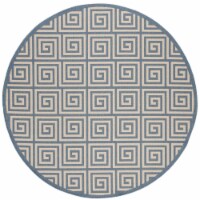 SAFAVIEH Indoor Outdoor BHS129N Beach House Cream / Blue Rug 6' 7  round