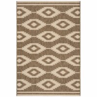 SAFAVIEH Indoor Outdoor BHS171A Beach House Cream / Beige Rug 3' x 5'