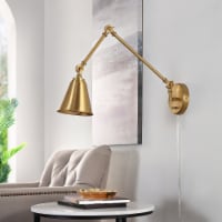 SAFAVIEH Ezra Two Light Wall Sconce | Brass |