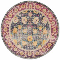 SAFAVIEH Granada Collection GRA350A Blue / Fuchsia Rug 6' 7  round